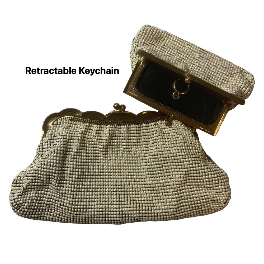 WHITING & DAVIS 20s Vintage Mesh Kisslock Clutch & Coin Purse Great Gatsby